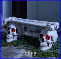 Lighted LED Skull & Bones Bench 4.6' At Home Store Exclusive Item NOW SOLD OUT