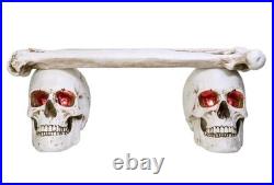 Lighted LED Skull & Bones Bench 4.6' At Home Store Exclusive Item NOW SOLD OUT