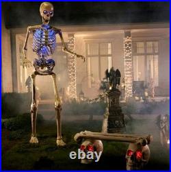 Lighted LED Skull & Bones Bench 4.6' At Home Store Exclusive Item NOW SOLD OUT