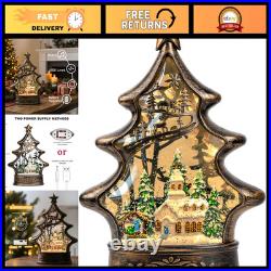 Lighted Musical Snow Globe Lantern with Nativity Scene & Glitter Christmas Dec