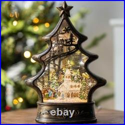 Lighted Musical Snow Globe Lantern with Nativity Scene & Glitter Christmas Dec