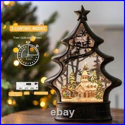 Lighted Musical Snow Globe Lantern with Nativity Scene & Glitter Christmas Dec