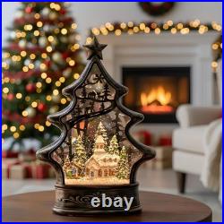 Lighted Musical Snow Globe Lantern with Nativity Scene & Glitter Christmas Dec