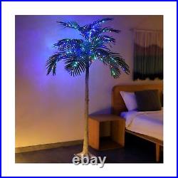 Lighted Palm Tree 7FT 240 LED Lighting Artificial Palm Tree with Coconuts, Ou