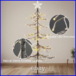 Lighted Snow Tree Artificial Tree for Decoration Inside and Outside Home Patio