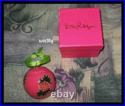 Lilly Pulitzer 2012 Glass Ornament Orchid Pink Spike the Punch Pineapples with Box