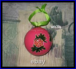 Lilly Pulitzer 2012 Glass Ornament Orchid Pink Spike the Punch Pineapples with Box