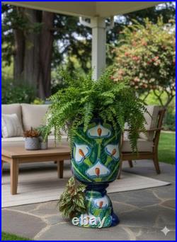 Lily Flower Pot Talavera Ceramic Planter 22 Handmade Pottery for Outdoor Yard