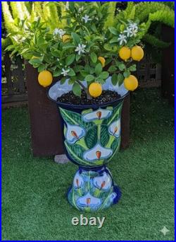 Lily Flower Pot Talavera Ceramic Planter 22 Handmade Pottery for Outdoor Yard