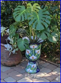 Lily Flower Pot Talavera Ceramic Planter 22 Handmade Pottery for Outdoor Yard