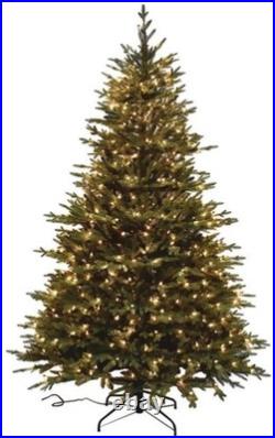 Lit Pe Balsam Fir Artificial Christmas Tree Santa's Work 7.5 Ft. Pre