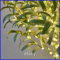 Litbloom Lighted Olive Tree 4Ft 160 Fairy Lights Faux Plant Tree Lights For