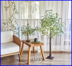 Litbloom Lighted Olive Tree 4Ft 160 Fairy Lights Faux Plant Tree Lights For