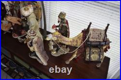 Living Home Deluxe Large Fine Porcelain Nativity 16-Piece Set With Fabric Detail