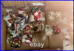 Lot Of 100+ Mostly Vintage Christmas and Holiday Decorations with 10 Mystery Bags