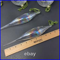 Lot Of 11 Frontgate Holiday Collection Christmas Ornaments Iridescent With Box