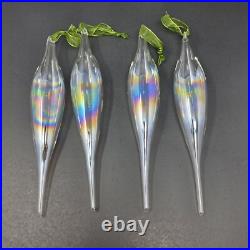 Lot Of 11 Frontgate Holiday Collection Christmas Ornaments Iridescent With Box