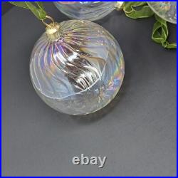 Lot Of 11 Frontgate Holiday Collection Christmas Ornaments Iridescent With Box