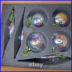Lot Of 11 Frontgate Holiday Collection Christmas Ornaments Iridescent With Box