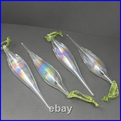 Lot Of 11 Frontgate Holiday Collection Christmas Ornaments Iridescent With Box