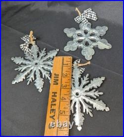 Lot Of 25 Rustic Cabin Faux Deer Antler Tin Snowflake Wreath Garland Ornaments