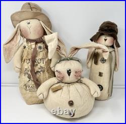 Lot Of 3 Honey & Me Primitive Bunny Rabbits Country Cottage Decor Plush Estate Lot Of 3 Honey & Me Primitive Bunny Rabbits Country Cottage Decor Plush Estate