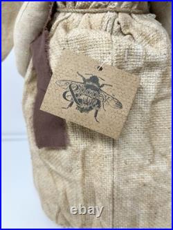 Lot Of 3 Honey & Me Primitive Bunny Rabbits Country Cottage Decor Plush Estate