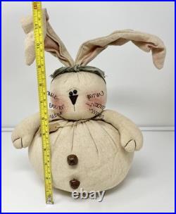 Lot Of 3 Honey & Me Primitive Bunny Rabbits Country Cottage Decor Plush Estate