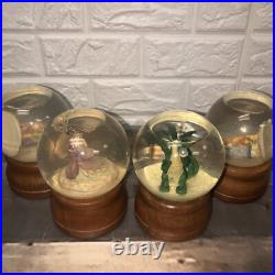 Lot Of 4 LEFTON Musical Camelot Chariots Fire Snow Globes RARE Wizards Dragon