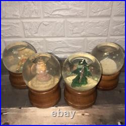 Lot Of 4 LEFTON Musical Camelot Chariots Fire Snow Globes RARE Wizards Dragon
