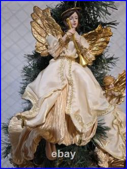 Lot Of 9 Large Christmas Tree Ornaments 10 Angels Playing Musical Instruments