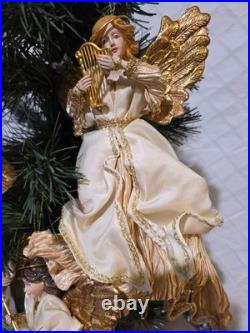 Lot Of 9 Large Christmas Tree Ornaments 10 Angels Playing Musical Instruments