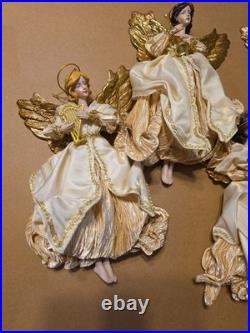 Lot Of 9 Large Christmas Tree Ornaments 10 Angels Playing Musical Instruments