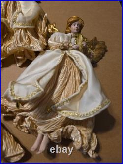 Lot Of 9 Large Christmas Tree Ornaments 10 Angels Playing Musical Instruments