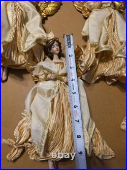 Lot Of 9 Large Christmas Tree Ornaments 10 Angels Playing Musical Instruments