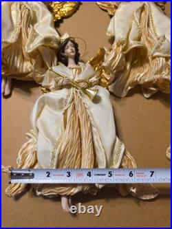 Lot Of 9 Large Christmas Tree Ornaments 10 Angels Playing Musical Instruments