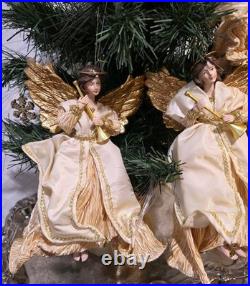 Lot Of 9 Large Christmas Tree Ornaments 10 Angels Playing Musical Instruments