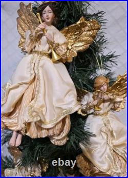 Lot Of 9 Large Christmas Tree Ornaments 10 Angels Playing Musical Instruments