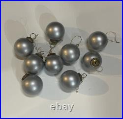Lot Of 9 RESTORATION HARDWARE Christmas Ornaments Silver Ball 2.5