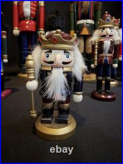 Lot Wood Nutcracker Christmas Decor Set Large Medium Small Holiday Display