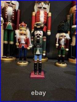 Lot Wood Nutcracker Christmas Decor Set Large Medium Small Holiday Display