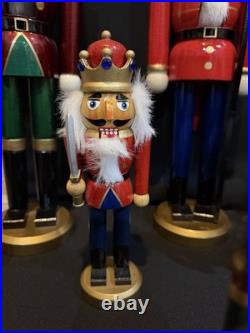 Lot Wood Nutcracker Christmas Decor Set Large Medium Small Holiday Display