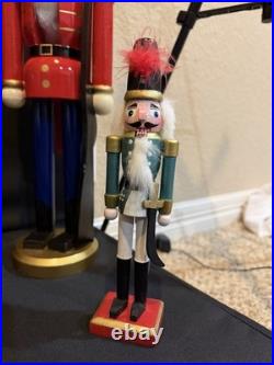 Lot Wood Nutcracker Christmas Decor Set Large Medium Small Holiday Display
