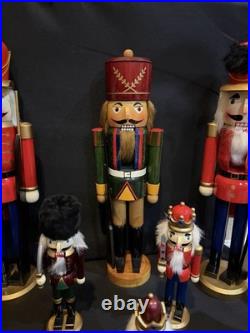 Lot Wood Nutcracker Christmas Decor Set Large Medium Small Holiday Display