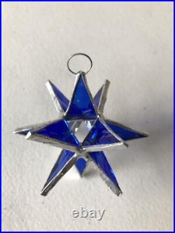 Lot of 25! Stained Glass Moravian STARS COBALT BLUE Handmade FIESTA COLOR