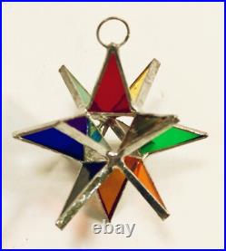 Lot of 25! Stained Glass Moravian STARS Iridescent CLEAR Handmade FIESTA COLOR
