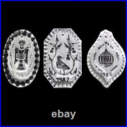Lot of 3 Waterford Crystal 1981-83 12 Days of Christmas Ornaments Lot of 3 Waterford Crystal 1981-83 12 Days of Christmas Ornaments
