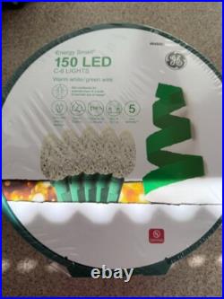 Lot of 5 spools GE Energy Smart 150 Ct 49.6 ft Warm White C6 LED String Lights Lot of 5 spools GE Energy Smart 150 Ct 49.6 ft Warm White C6 LED String Lights