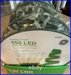 Lot of 5 spools GE Energy Smart 150 LED Miniature Lights Warm White 48.8 Ft