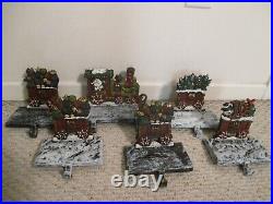 Lulu Decor Train Stocking Holder 6 pc Set Cast Iron 2017 HEAVY